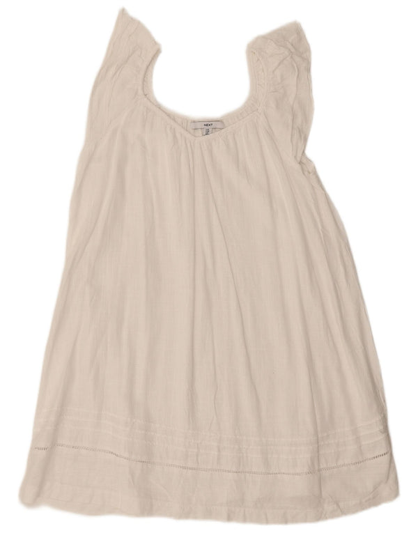 Next Womens Sleeveless Oversized Blouse Top UK 10 Small White Viscose