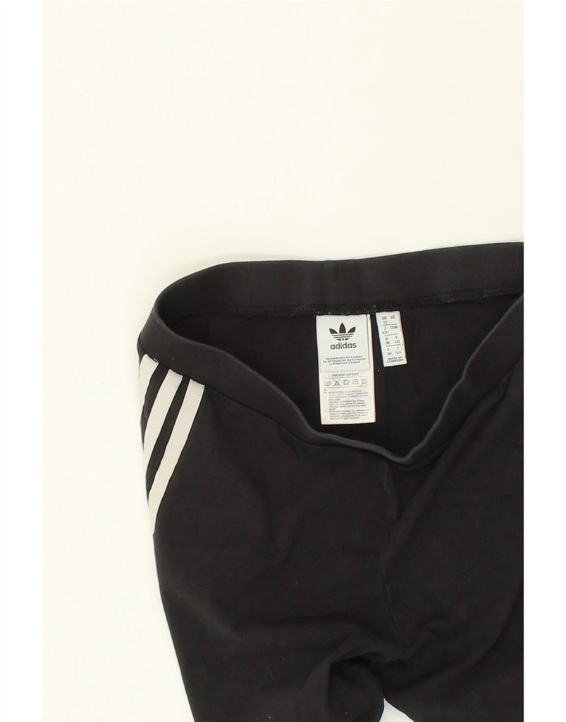 ADIDAS Womens Leggings UK 12 Medium Black Cotton | Vintage Adidas | Thrift | Second-Hand Adidas | Used Clothing | Messina Hembry 