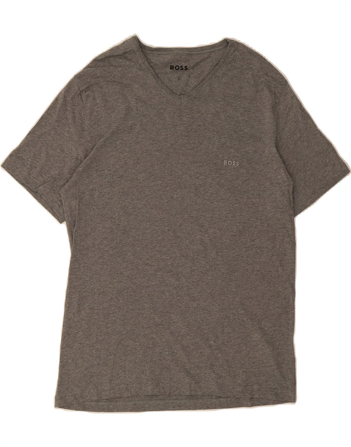 HUGO BOSS Mens T-Shirt Top Large Grey Cotton Vintage Hugo Boss and Second-Hand Hugo Boss from Messina Hembry 