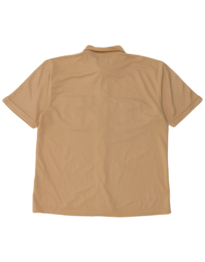 Wrangler Mens Short Sleeve Shirt Large Beige Polyester