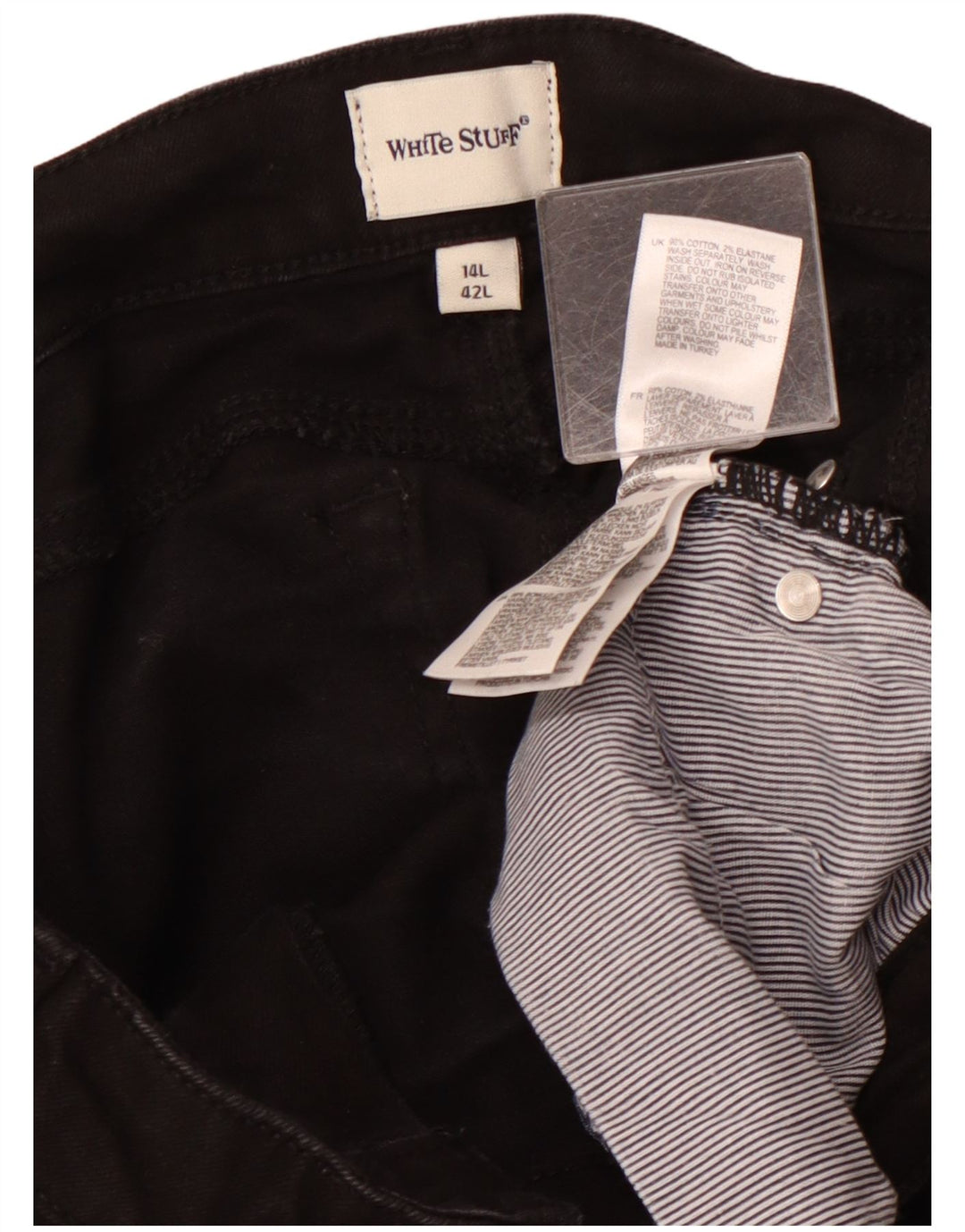 WHITE STUFF Womens High Waist Skinny Jeans UK 14 Large W32 L29 Black