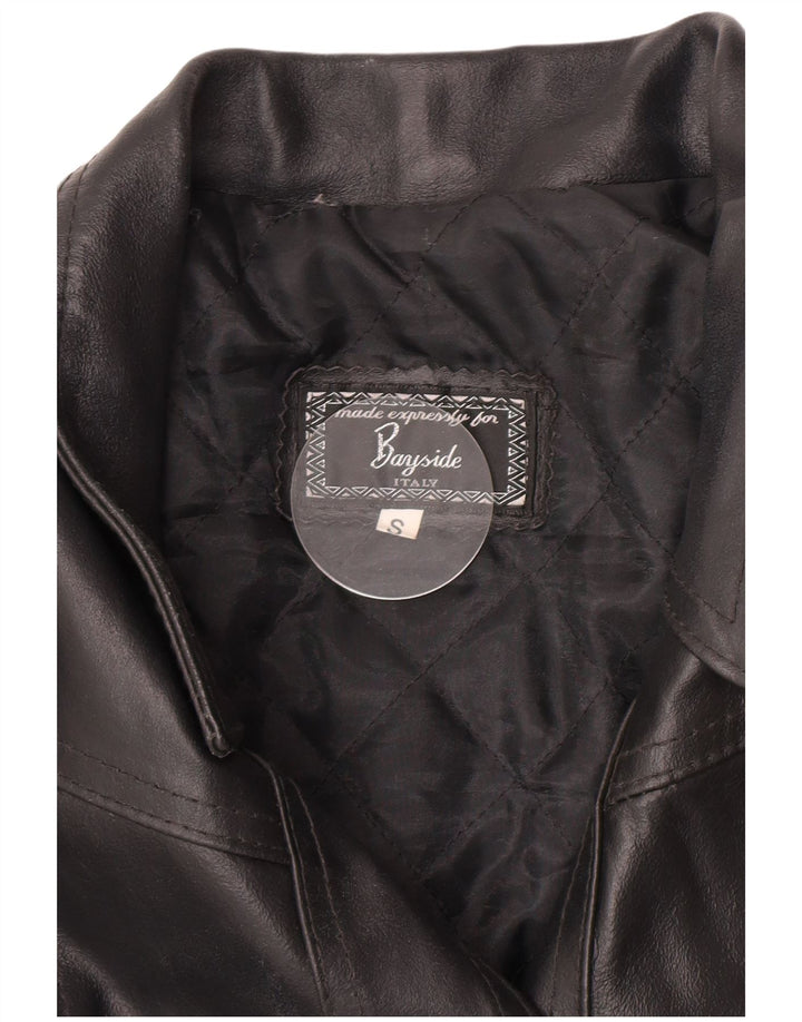 Bayside Womens Leather Jacket UK 10 Small Black