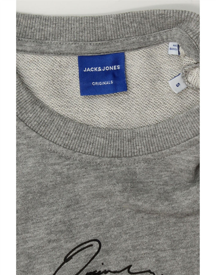 JACK & JONES Mens Sweatshirt Jumper Small Grey Cotton Vintage Jack & Jones and Second-Hand Jack & Jones from Messina Hembry 