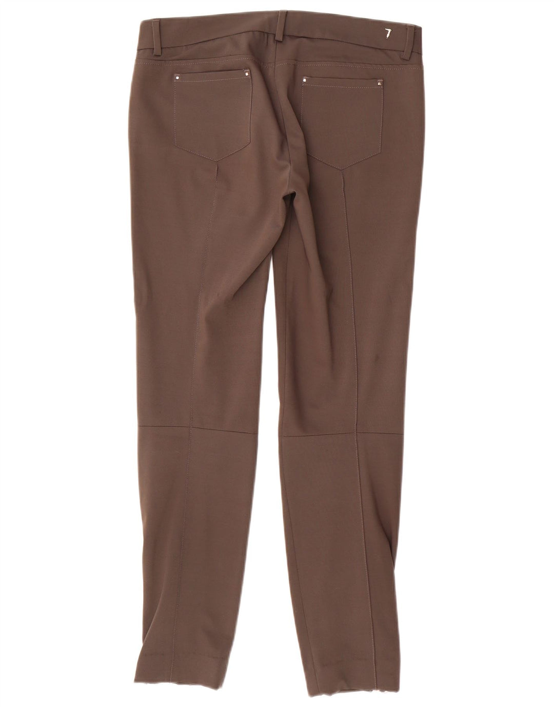 TRUSSARDI Womens Slim Casual Trousers IT 42 Medium W32 L29 Brown Polyester