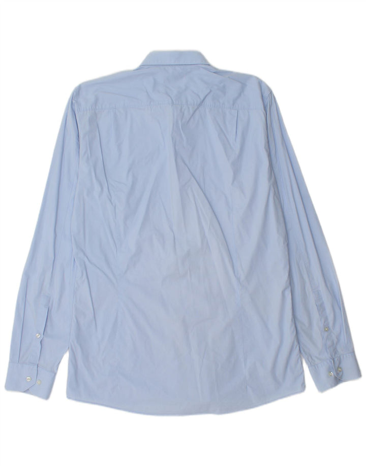 Hugo Boss Mens Slim Fit Shirt XL Blue Cotton