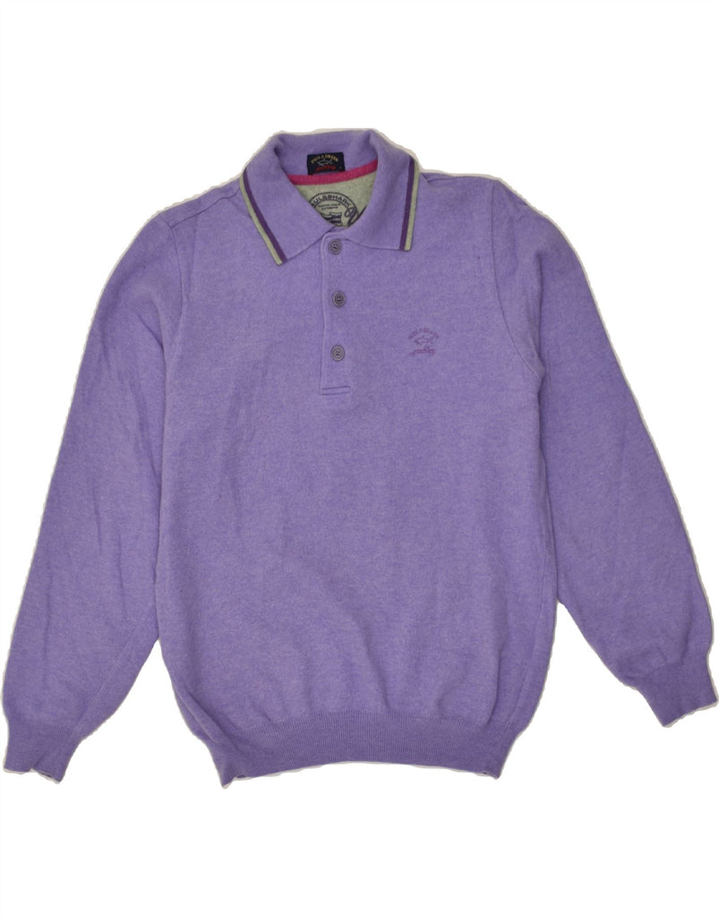 PAUL & SHARK Mens Polo Neck Jumper Sweater Small Purple Wool | Vintage Paul & Shark | Thrift | Second-Hand Paul & Shark | Used Clothing | Messina Hembry 