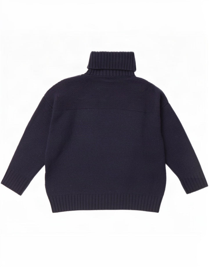 Joules Womens Roll Neck Jumper Sweater UK 12 Medium Navy Blue Wool