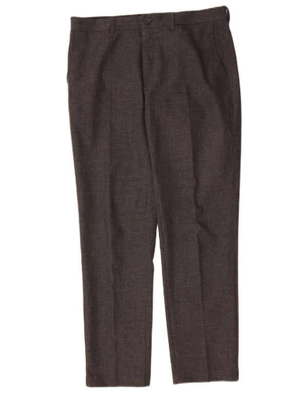Marks & Spencer Mens Slim Suit Trousers W34 L31 Grey Polyester