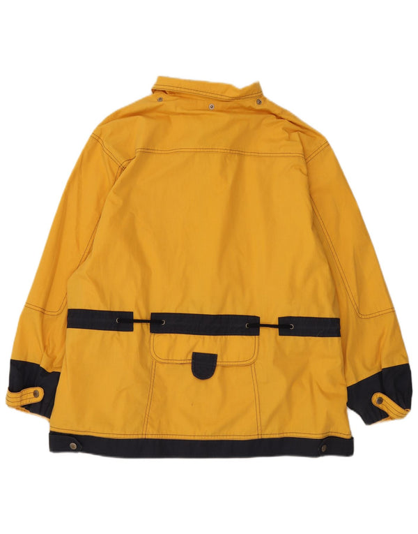 Vintage Mens Windbreaker Jacket UK 40 Large Yellow Colourblock Cotton