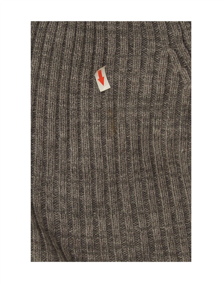 Jack & Jones Mens Button Neck Jumper Sweater Large Grey Cotton