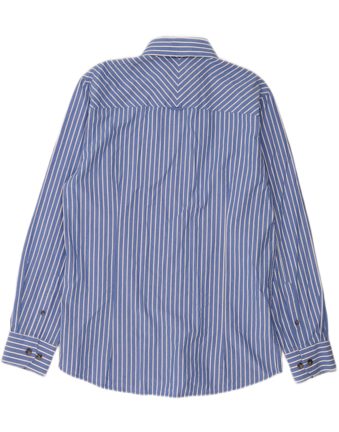 VINTAGE Mens Shirt Medium Blue Striped