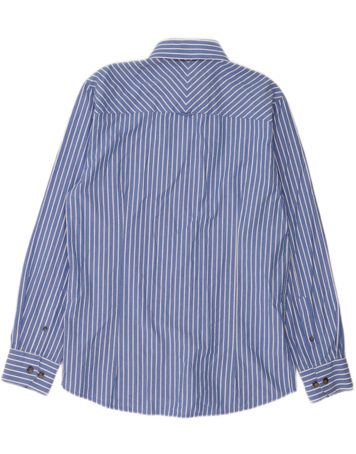 VINTAGE Mens Shirt Medium Blue Striped