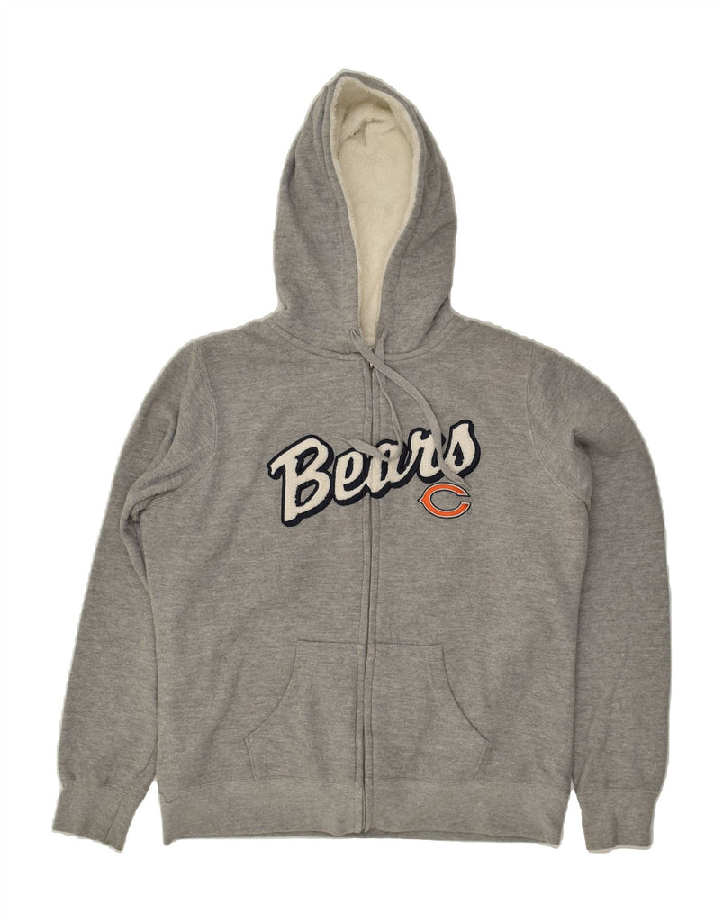 NFL Womens Bears Graphic Zip Hoodie Sweater UK 20 2XL Grey Cotton | Vintage NFL | Thrift | Second-Hand NFL | Used Clothing | Messina Hembry 