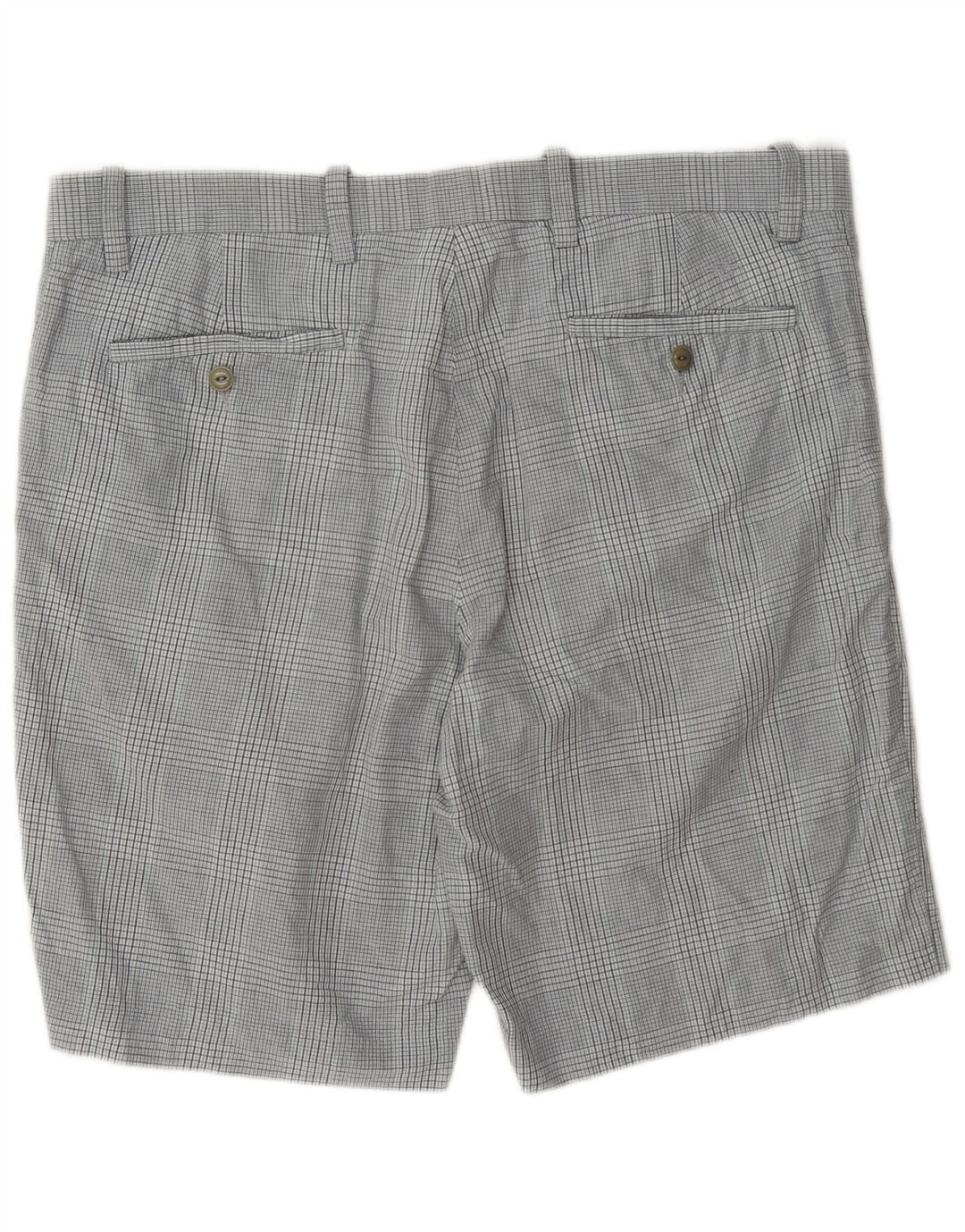 Dockers Mens Chino Shorts W38 XL Grey Check Cotton