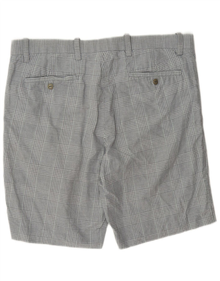 Dockers Mens Chino Shorts W38 XL Grey Check Cotton