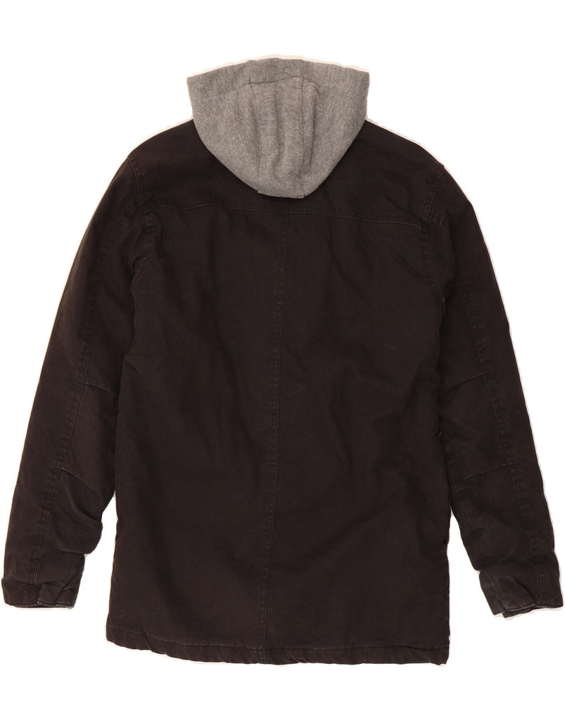 WRANGLER Mens Hooded Denim Jacket UK 36 Small Black Cotton Vintage Wrangler and Second-Hand Wrangler from Messina Hembry 