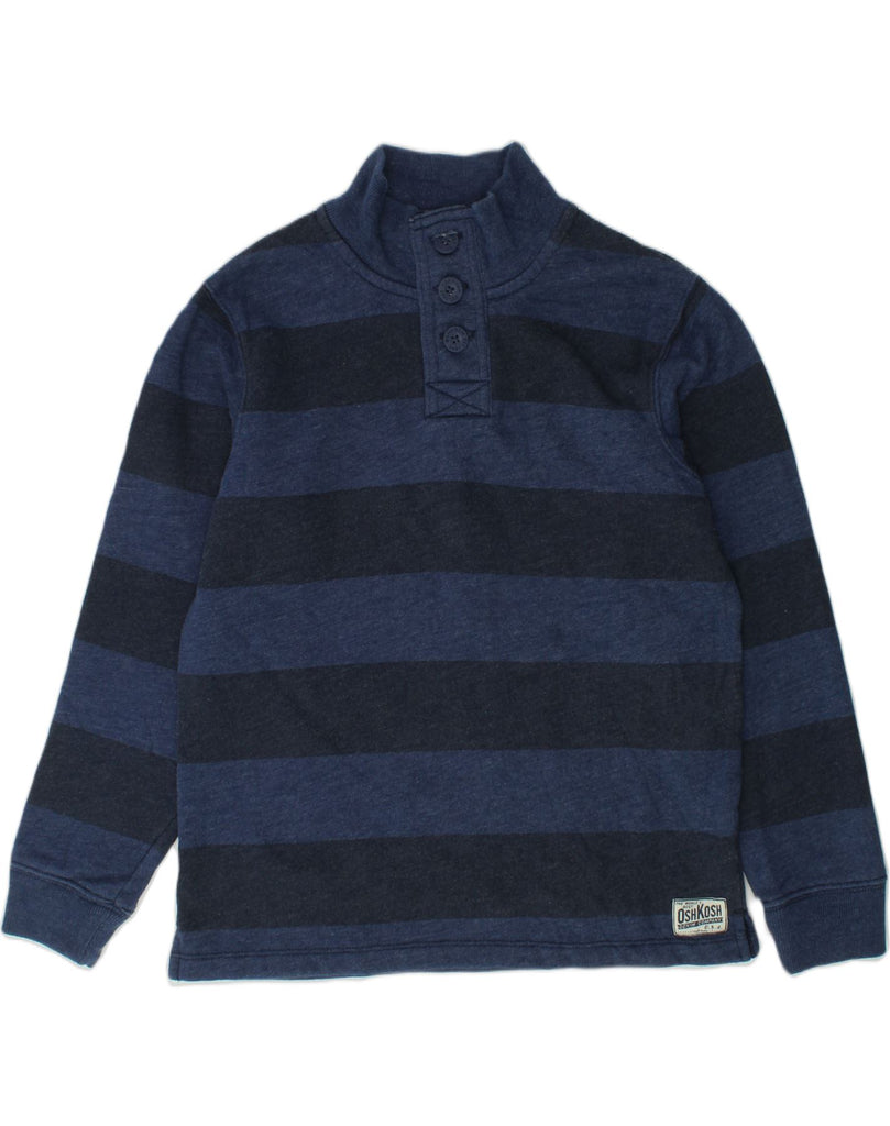 OSH KOSH Boys Button Neck Sweatshirt Jumper 9-10 Years Navy Blue Striped | Vintage Osh Kosh | Thrift | Second-Hand Osh Kosh | Used Clothing | Messina Hembry 