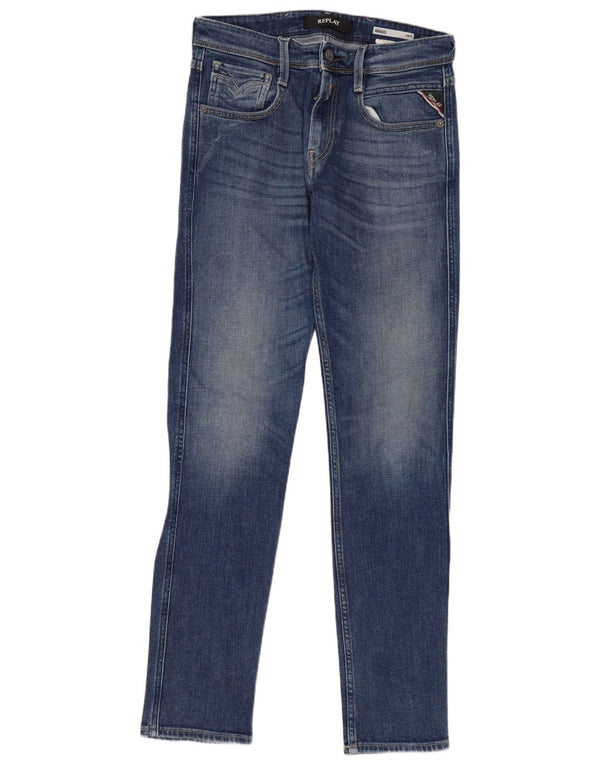 REPLAY Womens Anbass Slim Jeans W29 L32 Blue Cotton