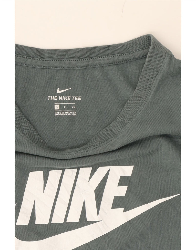 NIKE Womens Crop Graphic T-Shirt Top UK 10 Small Grey Cotton Vintage Nike and Second-Hand Nike from Messina Hembry 