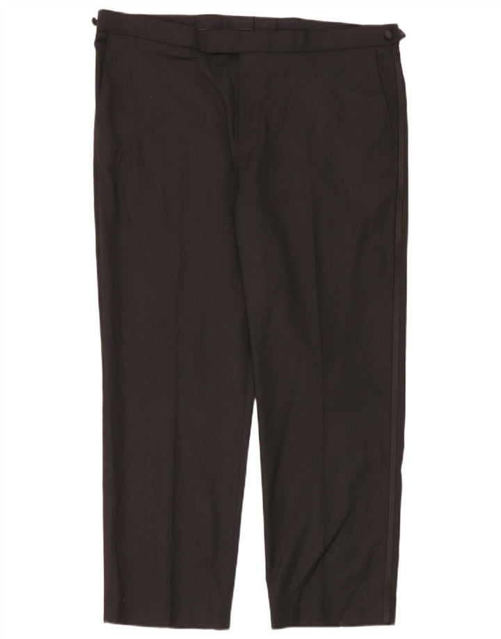 Marks & Spencer Mens Regular Fit Suit Trousers W40 L29 Black Polyester