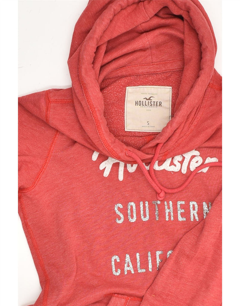 HOLLISTER Womens Graphic Hoodie Jumper UK 10 Small Red Cotton | Vintage Hollister | Thrift | Second-Hand Hollister | Used Clothing | Messina Hembry 