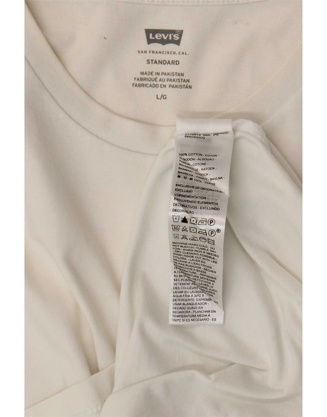 Levi's Mens Standard T-Shirt Top Large White Cotton