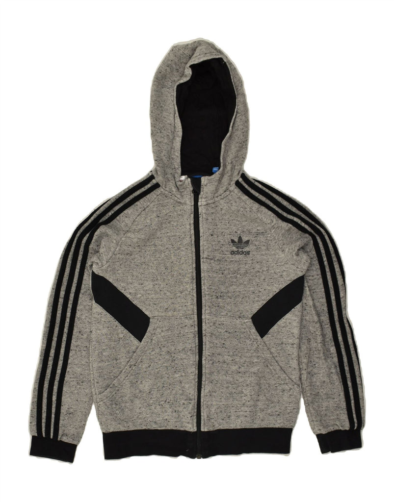 ADIDAS Boys Zip Hoodie Sweater 11-12 Years  Grey Cotton | Vintage Adidas | Thrift | Second-Hand Adidas | Used Clothing | Messina Hembry 