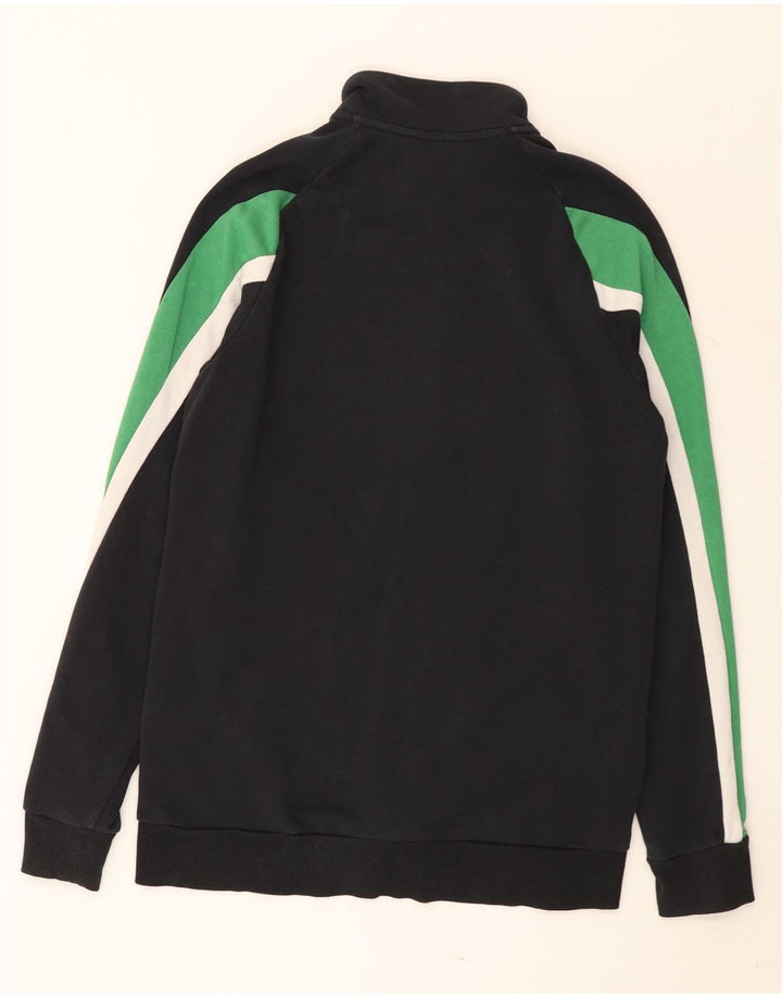 ADIDAS Boys Graphic Tracksuit Top Jacket 15-16 Years Black Colourblock