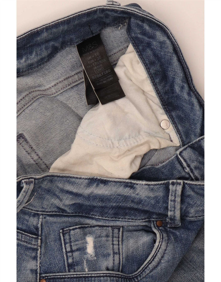 Marks & Spencer Womens Girlfriend Slim Jeans UK 10 Small W30 L31 Blue