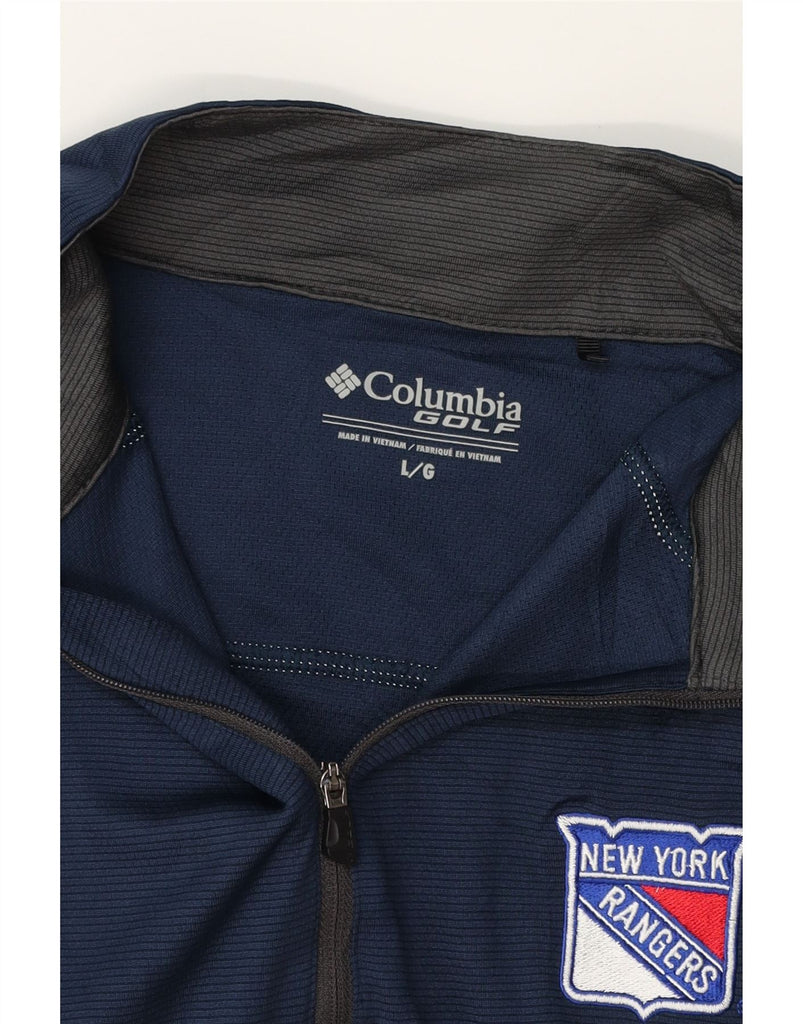 COLUMBIA Mens Ranger Zip Neck Pullover Tracksuit Top Large Navy Blue Vintage Columbia and Second-Hand Columbia from Messina Hembry 