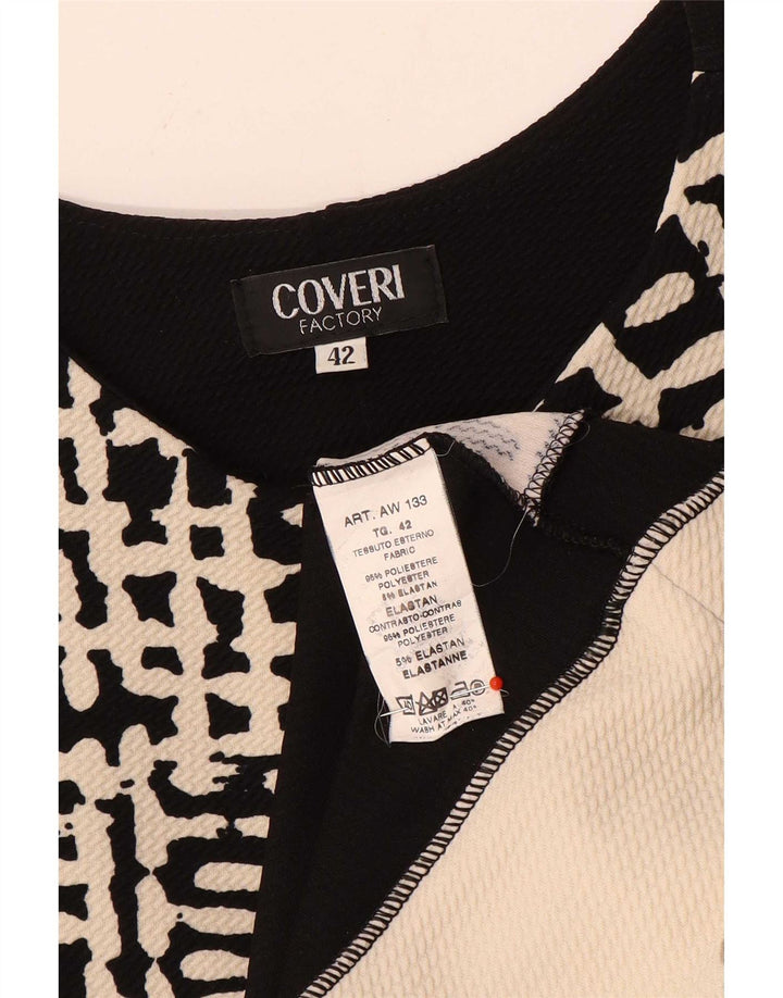 Coveri Womens Sleeveless Sheath Dress IT 42 Medium Black Check Polyester