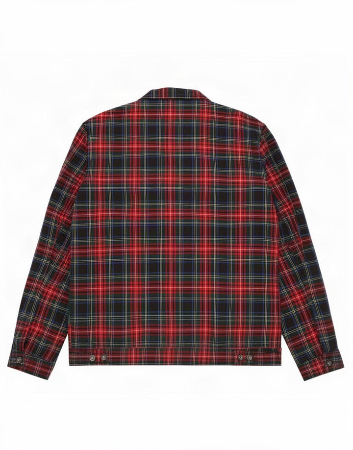 Zara Mens Bomber Jacket UK 40 Large Multicoloured Plaid Polyester