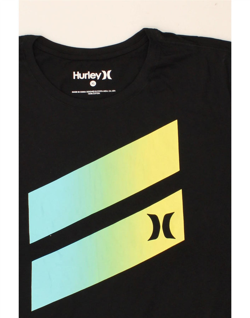 HURLEY Mens Graphic T-Shirt Top XL Black Cotton Vintage Hurley and Second-Hand Hurley from Messina Hembry 