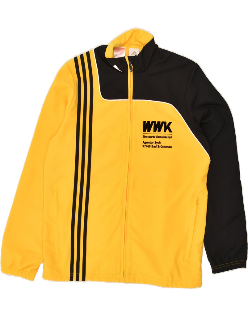 ADIDAS Boys Graphic Tracksuit Top Jacket 13-14 Years Yellow Colourblock Vintage Adidas and Second-Hand Adidas from Messina Hembry 