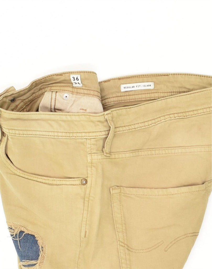 JACK & JONES Mens Clark Regular Fit Slim Jeans W36 L28 Beige Cotton | Vintage Jack & Jones | Thrift | Second-Hand Jack & Jones | Used Clothing | Messina Hembry 