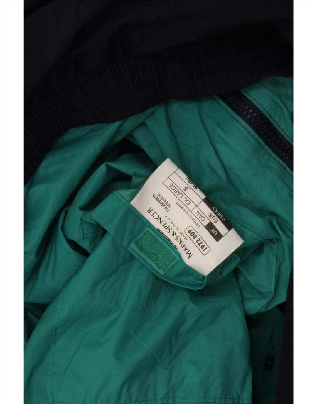 Marks & Spencer Mens Bomber Jacket UK 42 XL Navy Blue Striped Nylon