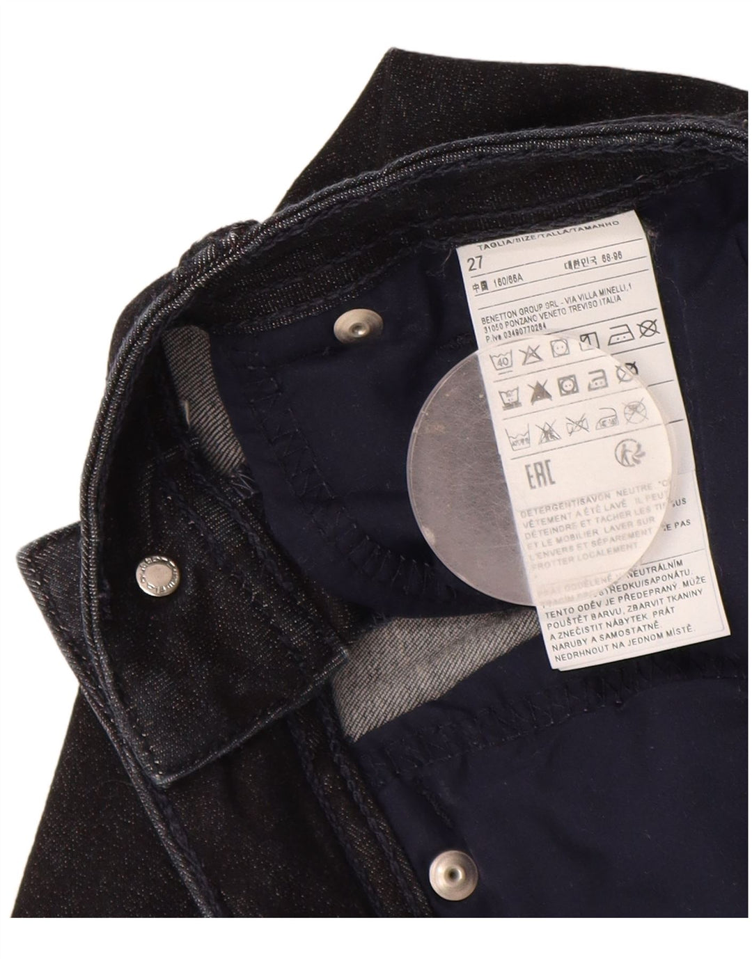 Benetton Womens Bootcut Jeans W27 L30 Navy Blue Cotton