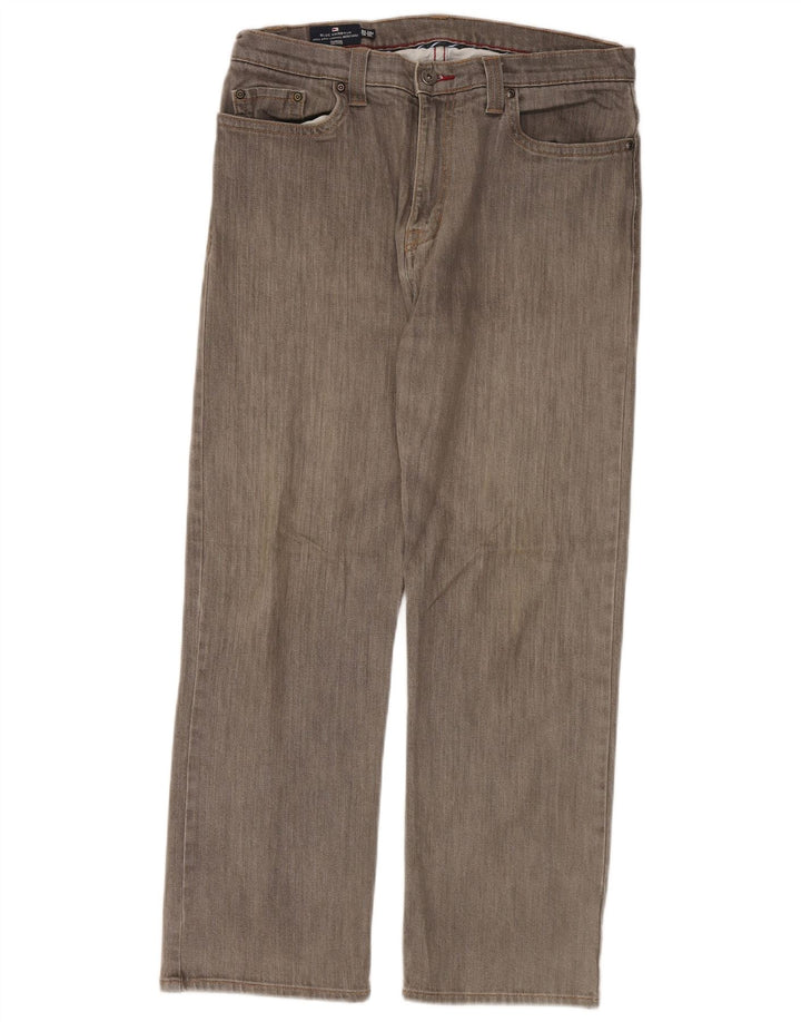 Marks & Spencer Mens Blue Harbour Straight Jeans W34 L29 Grey Cotton