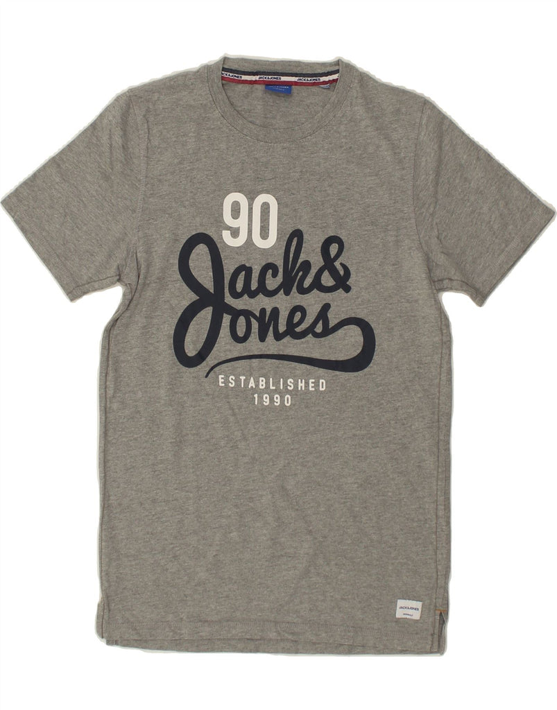 JACK & JONES Mens Graphic T-Shirt Top Small Grey Cotton | Vintage Jack & Jones | Thrift | Second-Hand Jack & Jones | Used Clothing | Messina Hembry 