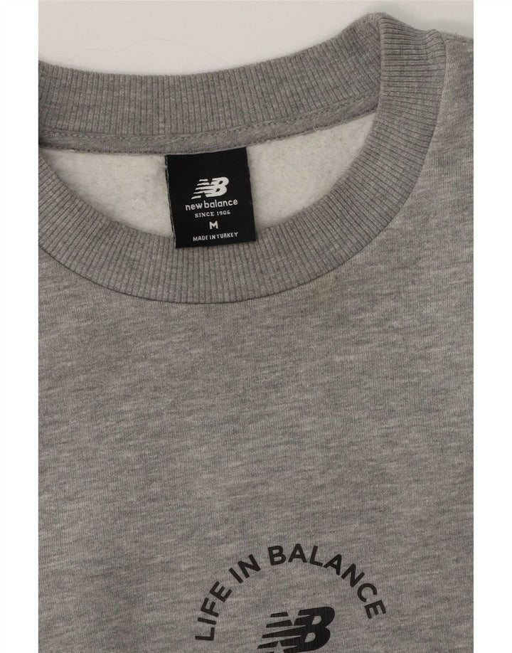 New Balance Mens Sweatshirt Jumper Medium Grey Cotton