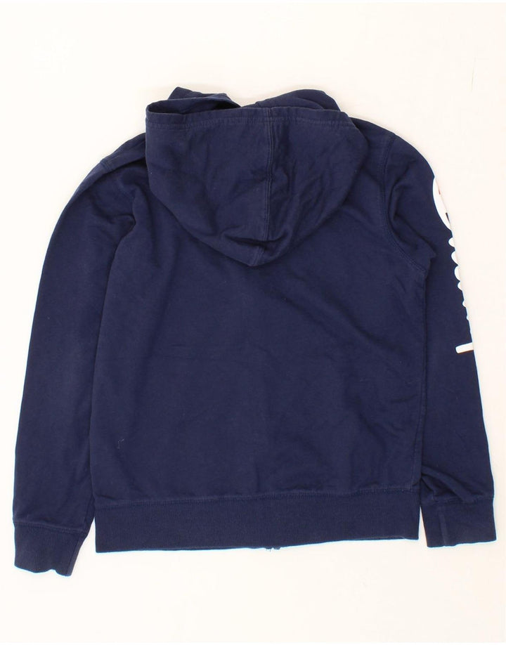 CHAMPION Boys Graphic Zip Hoodie Sweater 10-11 Years Medium Navy Blue Vintage Champion and Second-Hand Champion from Messina Hembry 