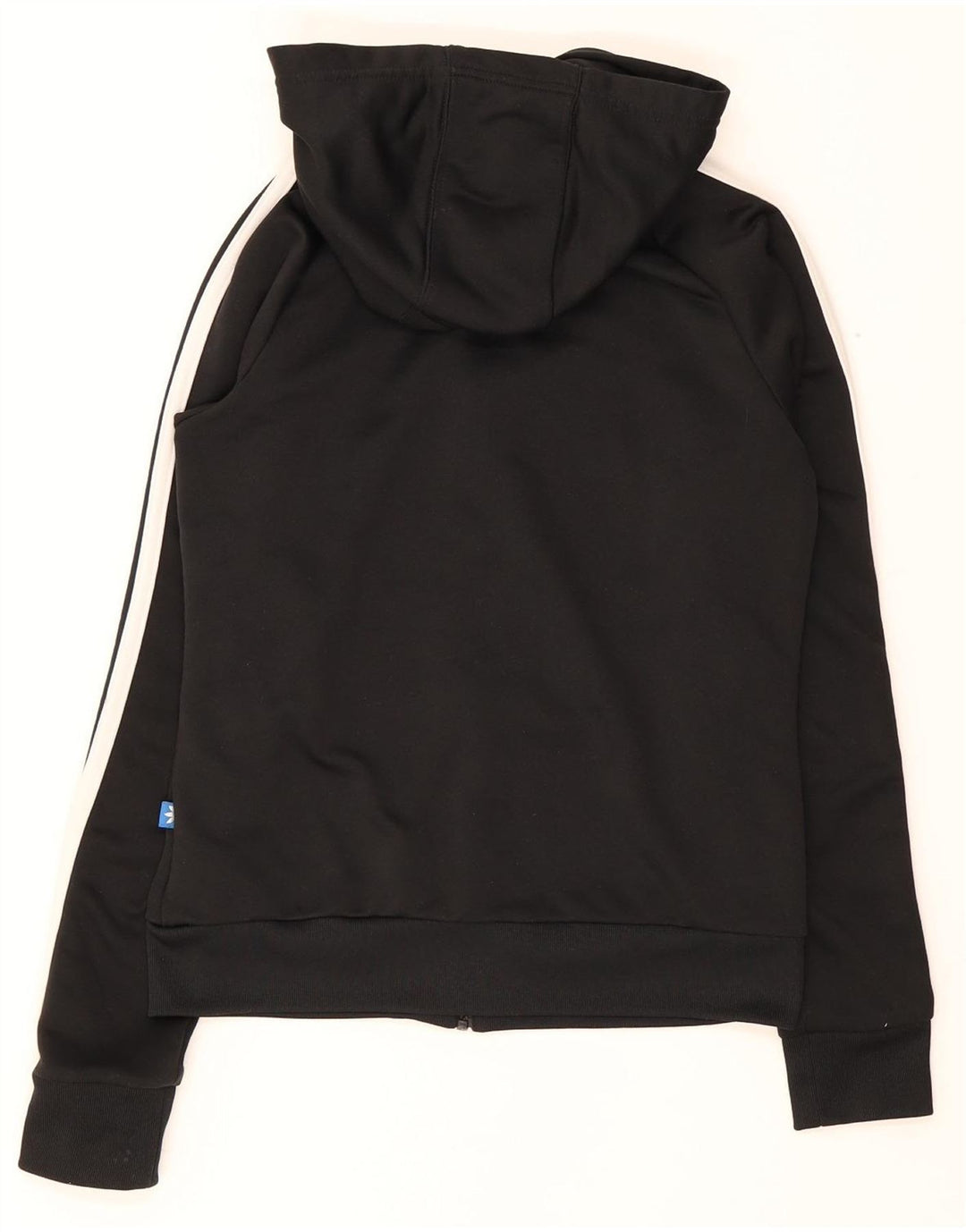 Adidas Womens Zip Hoodie Sweater UK 8 Small Black Polyester