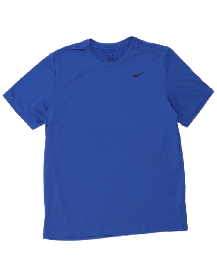 Nike Mens Dri Fit T-Shirt Top Large Blue Polyester