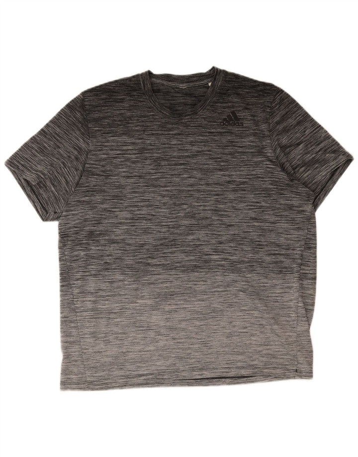 Adidas Mens T-Shirt Top Medium Grey Flecked