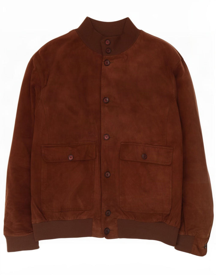 Gimo's Mens Suede Bomber Jacket UK 40 Large Brown