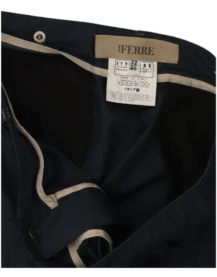 FERRE Womens Ittierre Waterproof Trousers IT 46 Large W32 L28 Navy Blue