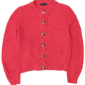Marks & Spencer Womens Crop Cardigan Sweater UK 12 Medium Pink Acrylic