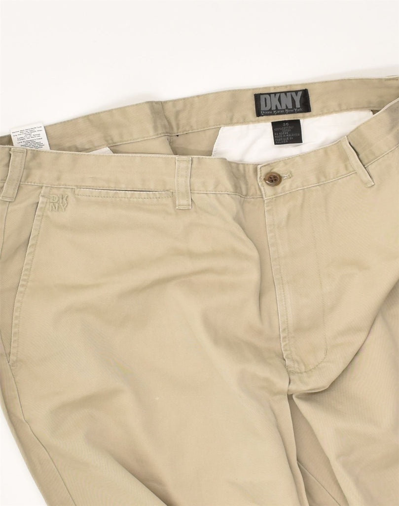 DKNY Mens Slim Chino Trousers W36 L34  Beige Cotton | Vintage Dkny | Thrift | Second-Hand Dkny | Used Clothing | Messina Hembry 