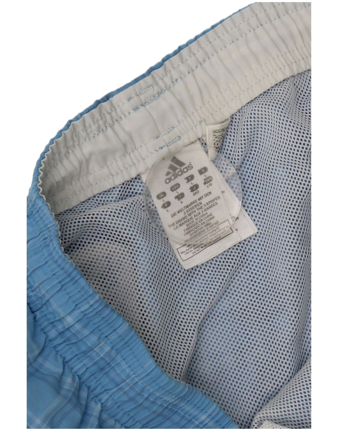 Adidas Mens Swimming Shorts Large  Blue Check Polyester