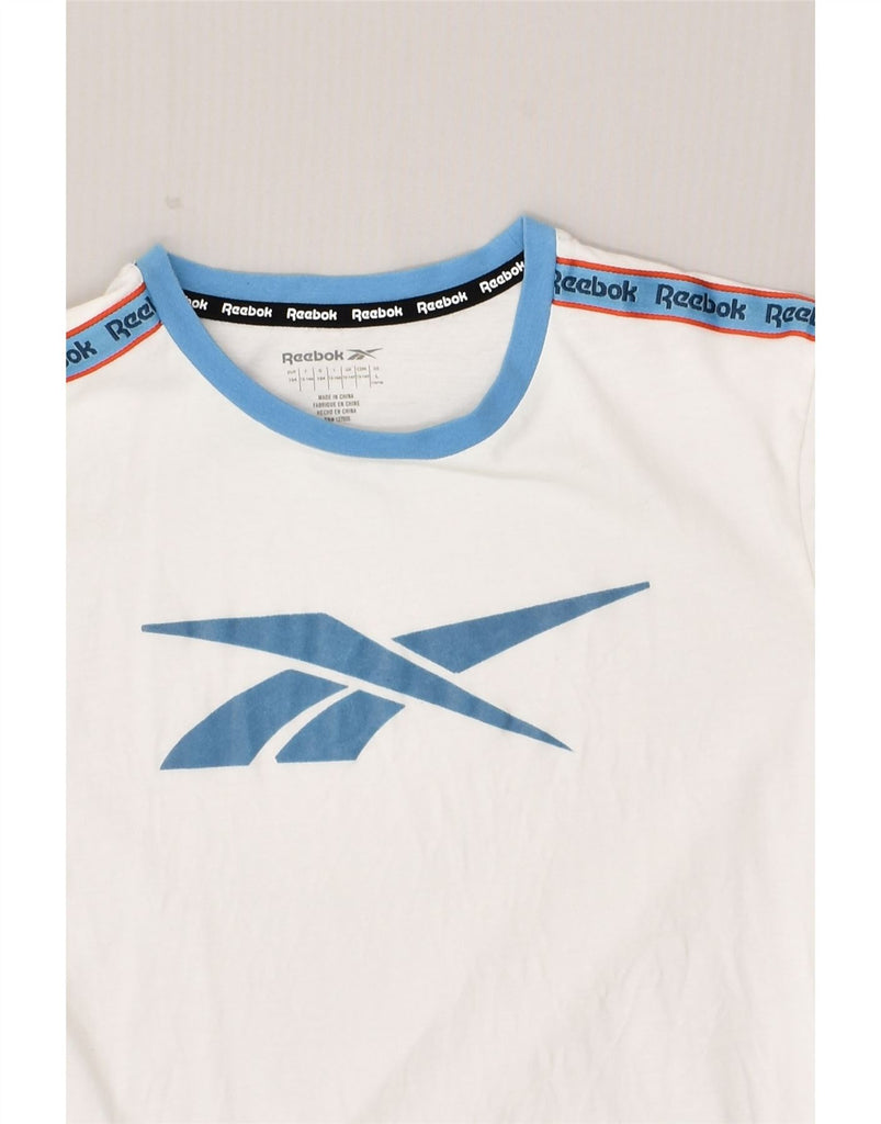 REEBOK Boys Graphic T-Shirt Top 13-14 Years White Cotton | Vintage Reebok | Thrift | Second-Hand Reebok | Used Clothing | Messina Hembry 